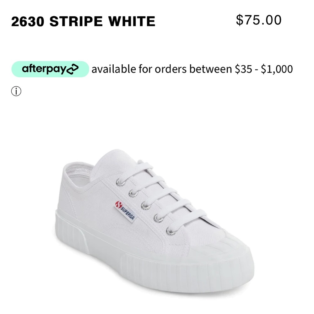 Superga stripe white 2630 size 6